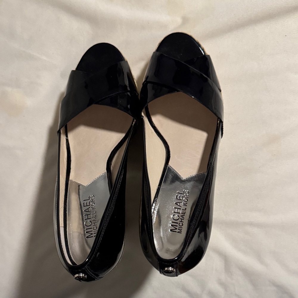 Michael Kors Black Patent Leather wedge